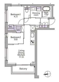 東京都港区白金台2丁目【マンション】の間取り