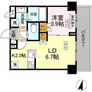 ロイジェント西新井【2階】の間取り