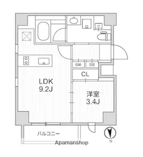 LIGHTHOUSE中馬込【404号室】の間取り