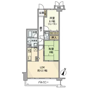 クレストコート碑文谷【1階】の間取り