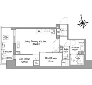 コンフォリア・リヴ門前仲町EAST【4階】の間取り