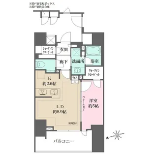 ザ・パークハウス品川荏原中延【8階】の間取り