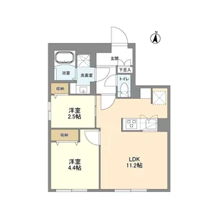 ウェルスクエア西大井【2階】の間取り