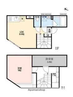 オークレスト下目黒【1階】の間取り