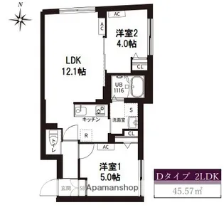 レピュア旗の台レジデンス【5階】の間取り