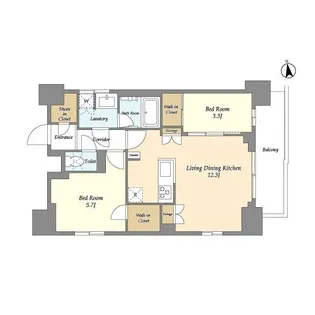 リビオメゾン浅草雷門【13階】の間取り