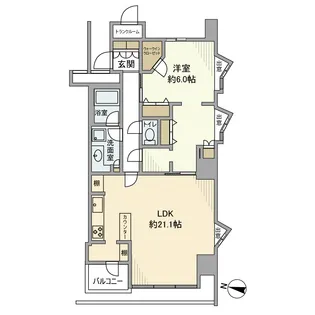 ワールドシティタワーズ・アクアタワー【16階】の間取り