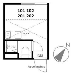 DECOR MAISON 中目黒【201号室】の間取り