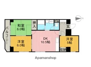 ユーレジデンス三鷹【2階】の間取り