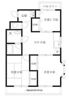 ヒルトップマンション石原【2階】の間取り