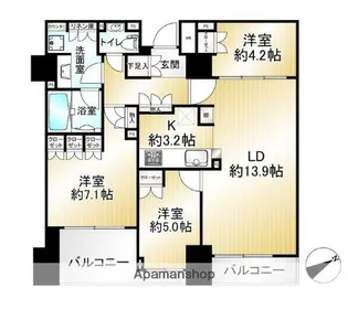 イトーピア武蔵野ブランマーク【5階】の間取り