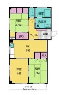 シャトレ高山【1階】の間取り