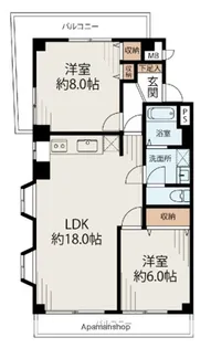 パレス三鷹【1階】の間取り