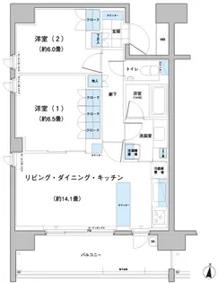 ガーデニエール砧レジデンス【1階】の間取り