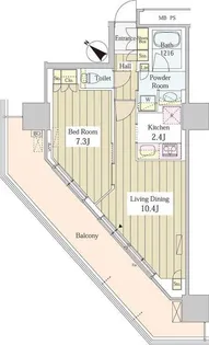 ユニゾンタワー【5階】の間取り