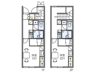 レオパレスブルーコーポ【2階】の間取り