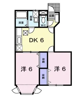 ローズ・フルール【1階】の間取り