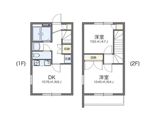 レオパレスASTYTAKARA【1階】の間取り