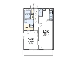 レオパレスアットホーム【1階】の間取り