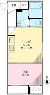 サンジュエル松原【105号室号室】の間取り