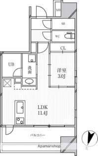 GRANPASEO明大前【8階】の間取り