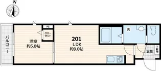 サニーコーク【201号室号室】の間取り