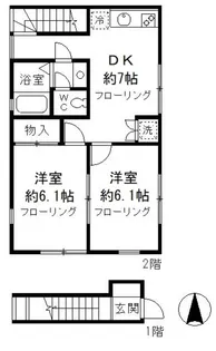 東京都西東京市東伏見5丁目【アパート】の間取り