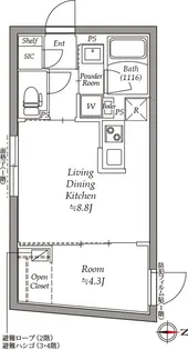 グローリオシェルト永福町【4階】の間取り
