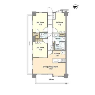 KDXレジデンス尾山台【5階】の間取り