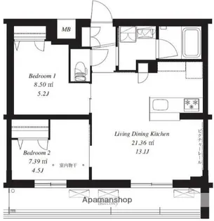 フレンシア下井草【2階】の間取り
