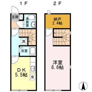 東京都西東京市東町4丁目【テラスハウス】の間取り