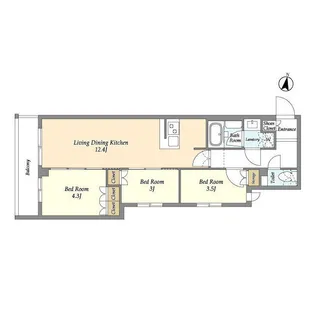 アジールコート練馬中村橋【2階】の間取り