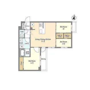 アジールコート練馬中村橋【3階】の間取り