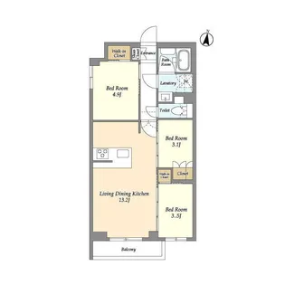 アジールコート練馬中村橋【3階】の間取り