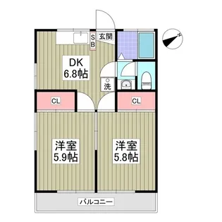 ハイツ久我山【1階】の間取り