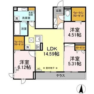 プライム レジデンス【1階】の間取り