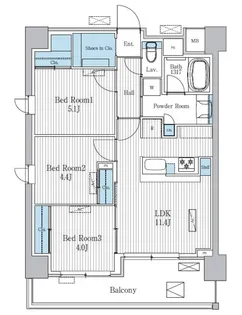 TERRA蚕糸の森【6階】の間取り
