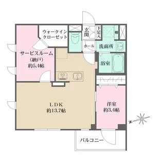 LA PERLA 桜新町【2階】の間取り