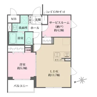 LA PERLA 桜新町【4階】の間取り