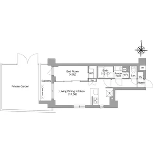 コンフォリア・リヴ永福町【1階】の間取り