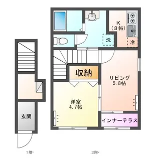 HALELEA・AOBA(ハレレア・アオバ)【2階】の間取り