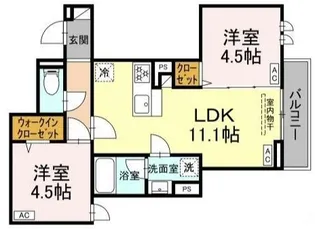 セレスティア桜上水【2階】の間取り