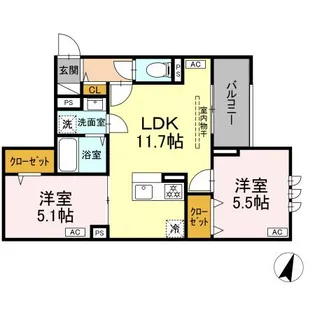 セレスティア鷺宮II【3階】の間取り