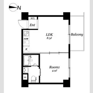 ティックハウス【4階】の間取り