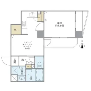 中銀門前仲町マンシオン【5階】の間取り