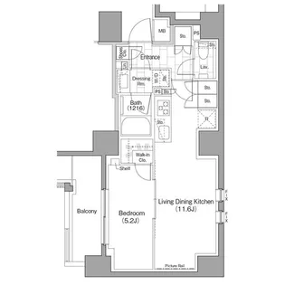 ザ・パークハビオ浅草駒形【9階】の間取り