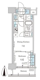 パークアクシス錦糸町WEST【4階】の間取り