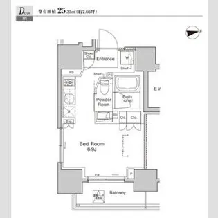 プラウドフラット浅草雷門【4階】の間取り