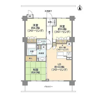 コンフォートパレス六町【3階】の間取り