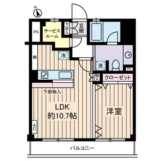 1LDKの間取り画像